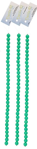 Czech Glass Beads 8in Strand Peacock Green