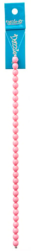 Czech Glass Beads 8in Strand Cotton Candy Pink