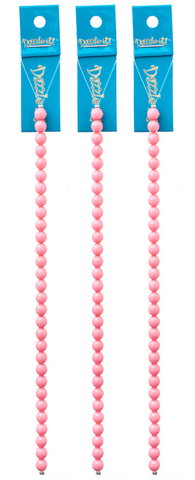 Czech Glass Beads 8in Strand Cotton Candy Pink