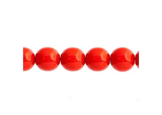 Czech Glass Beads 8in Strand Red Fatale