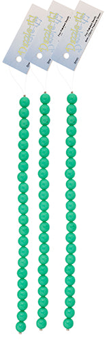 Czech Glass Beads 8in Strand Peacock Green