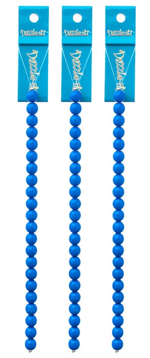 Czech Glass Beads 8in Strand Mykonos Blue