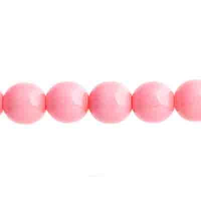 Czech Glass Beads 8in Strand Cotton Candy Pink