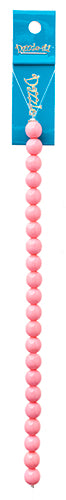 Czech Glass Beads 8in Strand Cotton Candy Pink