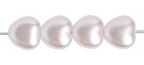 Glass Pearls Hearts 8mm  - Loose