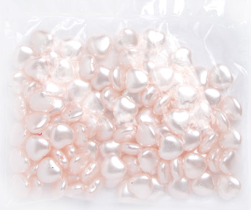 Glass Pearls Hearts 8mm  - Loose