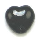 Glass Heart Bead 8mm Black