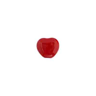 Glass Heart Bead 8mm Red