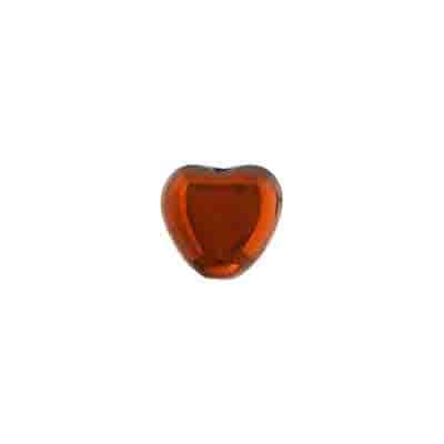 Glass Heart Bead 10mm Jet/Copper