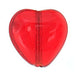 Glass Heart Bead 10mm Transparent Red