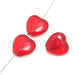 Glass Heart Bead 10mm Transparent Red