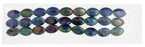 Glass Oval 20x14mm Black Overlay Iris