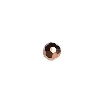 Glass Round Facetted Bead 8mm 16in Strand Bronze