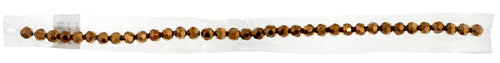 Glass Round Facetted Bead 12mm 16in Strung Bronze