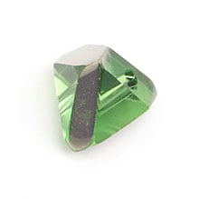 Glass Cut Pyramid Shape 6x6mm 16in Strung Green/Silver Iris