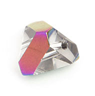 Glass Cut Pyramid Shape 6x6mm 16in Strung Crystal/Multi Iris