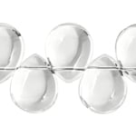 Glass Bead Drop 15x12mm 8" Strand (Approx.22pcs) Crystal