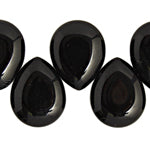 Glass Bead Drop 15x12mm 8" Strand (Approx.22pcs) Jet