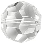 Glass Bead Facetted 26mm 8in Strand (Approx.8pcs) Crystal