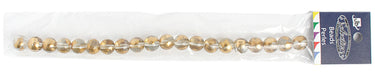 Glass Bead Round with Gold Leaf - 8" Strand