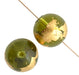 Glass Bead Round with Gold Leaf - 8" Strand