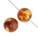 Glass Bead Round with Gold Leaf - 8" Strand