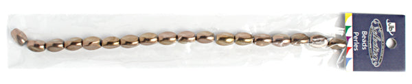 Glass Bead Twist 8x12mm 8in Strung . (Approx.16pcs) Bronze