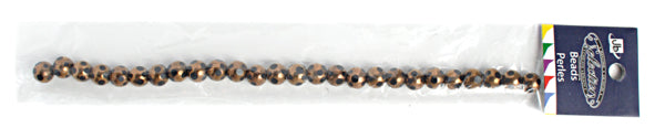 Glass Bead Round 8mm 8" Strand (Approx. 25pcs) Jet/Bronze 