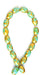 Glass Bead Oval 8x11mm 8in Strung (Approx.18pcs) Turquoise Gold