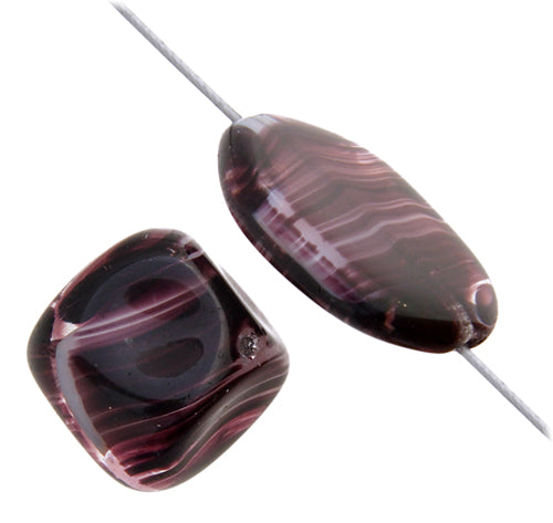 Glass Mixed Strand Dark Purple - 8in Strand