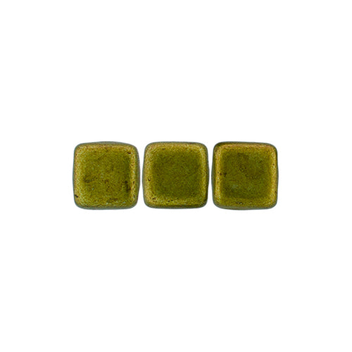 Czechmates 2-Hole Tile Bead 6mm 50pcs Saturated Metallic Meadowlark