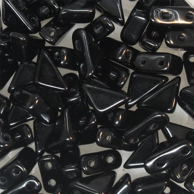 Czech Glass Tango Bead 2-Hole 6mm 50g - Jet Shades