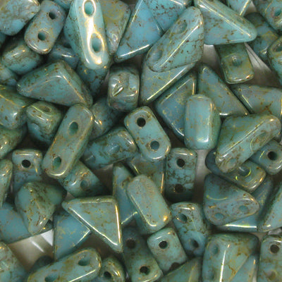 Czech Glass Tango Bead 2-Hole 6mm 50g - Turquoise Shades