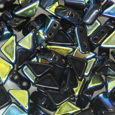 Czech Glass Tango Bead 2-Hole 6mm apx 5.3g Vials - Jet Shades