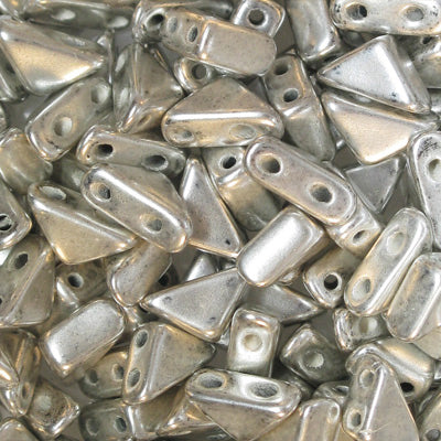 Czech Glass Tango Bead 2-Hole 6mm apx 5.3g Vials - Metallic Shades