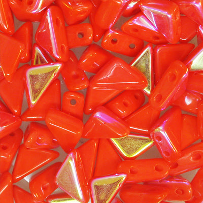 Czech Glass Tango Bead 2-Hole 6mm apx 5.3g Vials - Coral Shades