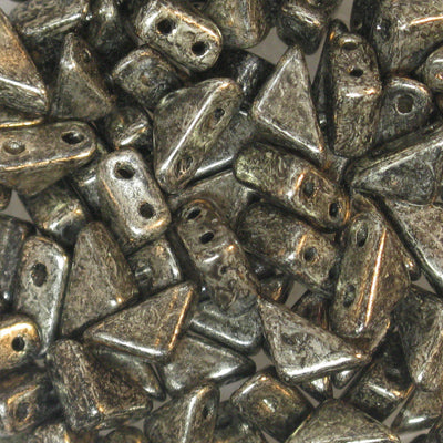 Czech Glass Tango Bead 2-Hole 6mm apx 5.3g Vials - Metallic Shades