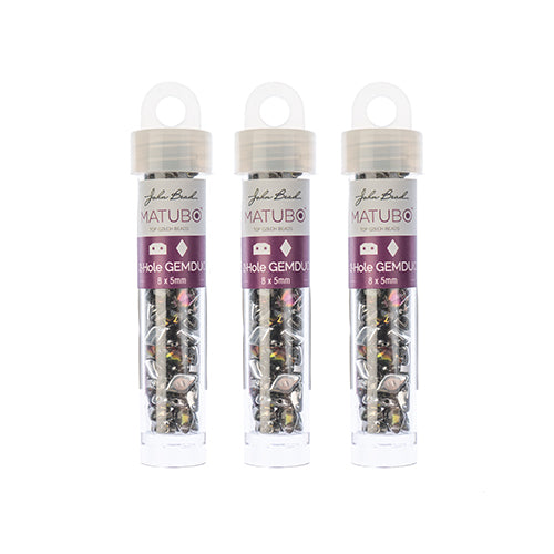 Matubo Czech Gemduo 2-Hole Approx 13g Vial Backlit Shades