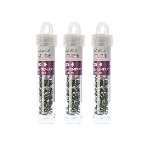 Matubo Czech Gemduo 2-Hole Approx 13g Vial Backlit Shades