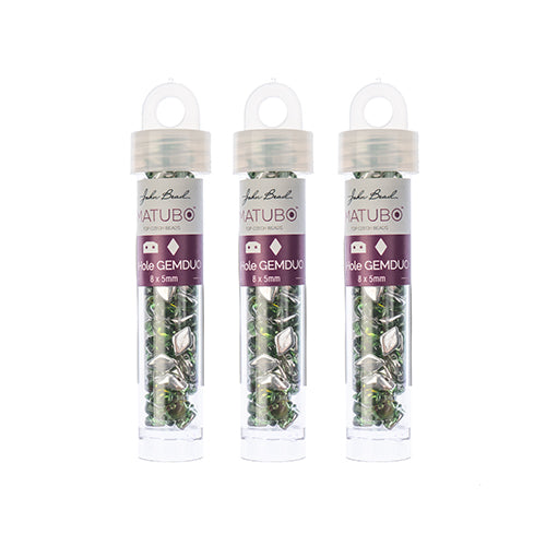 Matubo Czech Gemduo 2-Hole Approx 13g Vial Backlit Shades