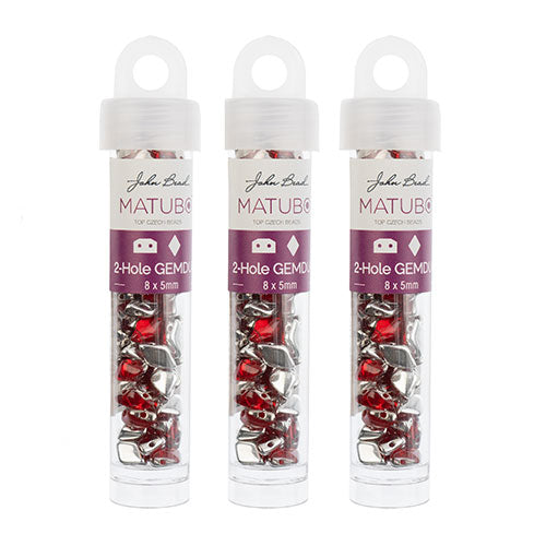 Matubo Czech Gemduo 2-Hole Approx 13g Vial Backlit Shades