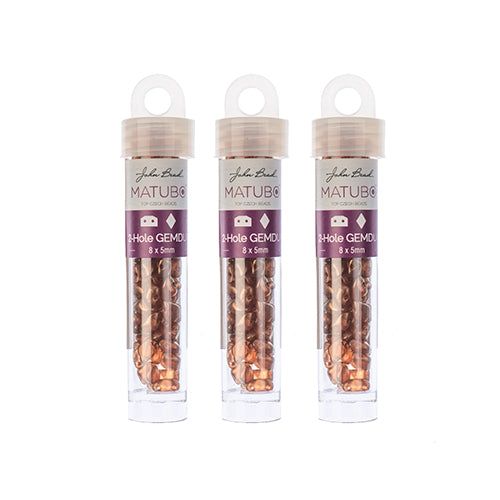 Matubo Czech Gemduo 2-Hole Approx 13g Vial Crystal Halo Shades