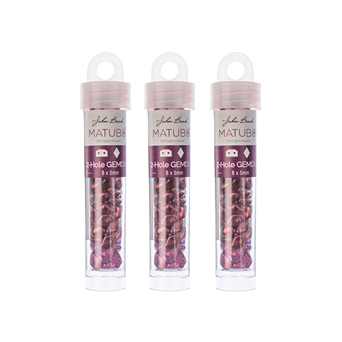 Matubo Czech Gemduo 2-Hole Approx 13g Vial Crystal Halo Shades