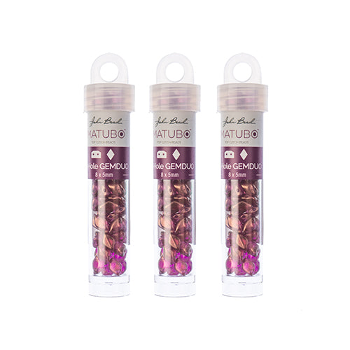 Matubo Czech Gemduo 2-Hole Approx 13g Vial Crystal Halo Shades