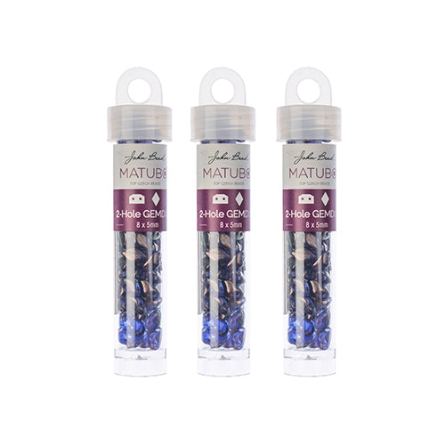 Matubo Czech Gemduo 2-Hole Approx 13g Vial Crystal Halo Shades