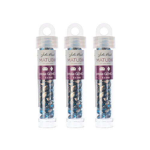 Matubo Czech Gemduo 2-Hole Approx 13g Vial Crystal Halo Shades