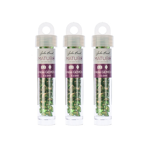 Matubo Czech Gemduo 2-Hole Approx 13g Vial Crystal Halo Shades