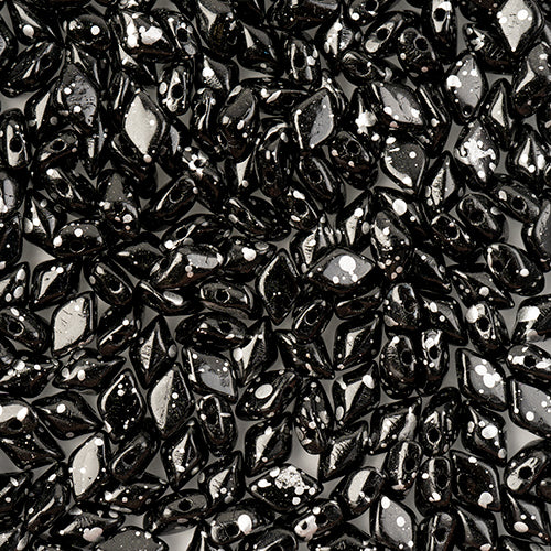 Matubo Czech Gemduo 2-Hole Approx 13g Vial Silver Splash