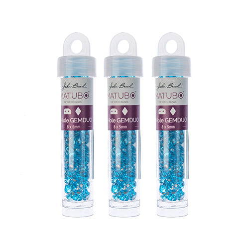 Matubo Czech Gemduo 2-Hole Approx 13g Vial Silver Splash