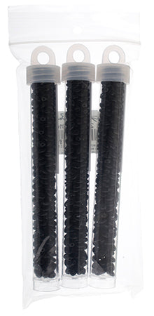 Matubo Czech Super Duo 2-Hole apx 22g vials  Opaque Jet Shades